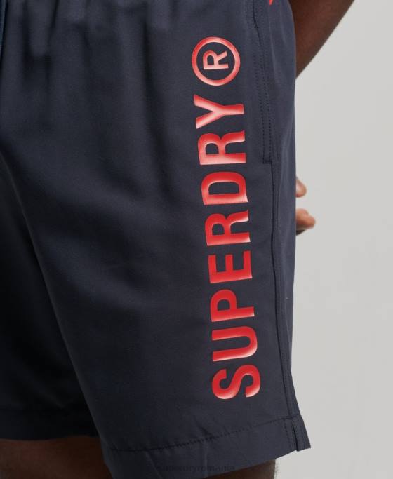 Superdry pantaloni scurți de baie reciclați core sport de 17 inchi îmbrăcăminte marina bărbați JX0Z392