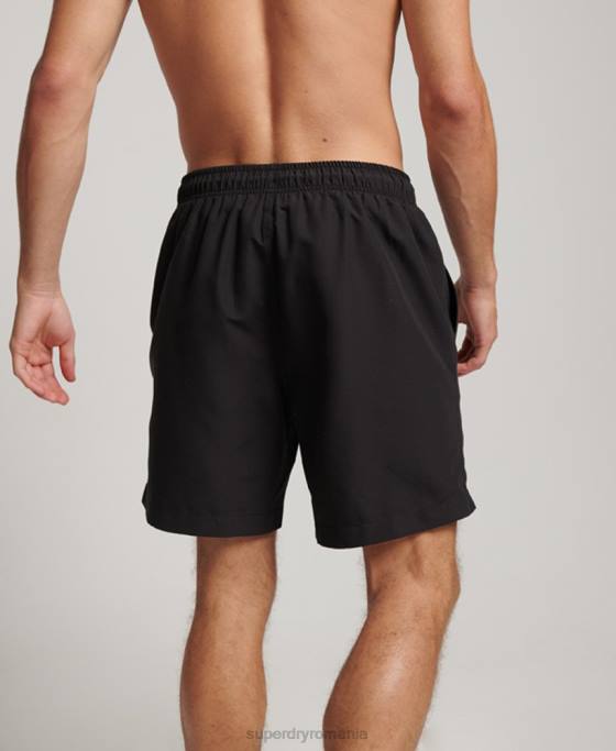 Superdry pantaloni scurți de baie reciclați core sport de 17 inchi îmbrăcăminte negru bărbați JX0Z399