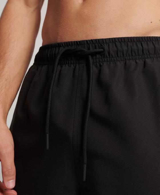 Superdry pantaloni scurți de baie reciclați core sport de 17 inchi îmbrăcăminte negru bărbați JX0Z399