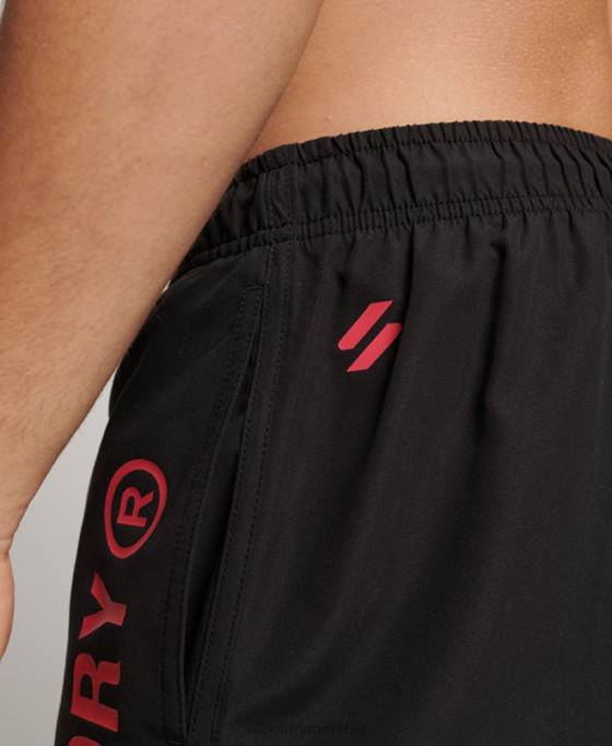 Superdry pantaloni scurți de baie reciclați core sport de 17 inchi îmbrăcăminte negru bărbați JX0Z399
