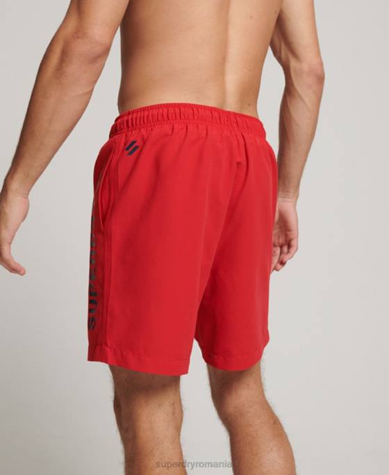 Superdry pantaloni scurți de baie reciclați core sport de 17 inchi îmbrăcăminte roșu bărbați JX0Z396