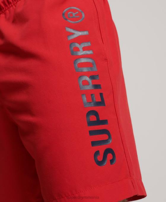 Superdry pantaloni scurți de baie reciclați core sport de 17 inchi îmbrăcăminte roșu bărbați JX0Z396
