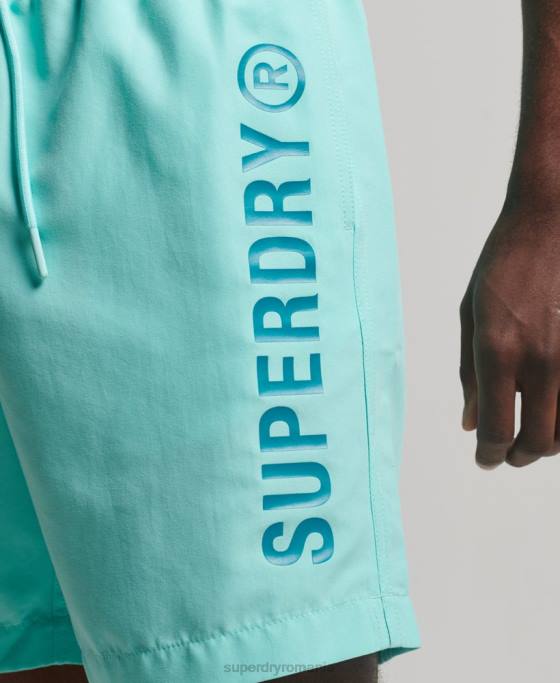 Superdry pantaloni scurți de baie reciclați core sport de 17 inchi îmbrăcăminte turcoaz bărbați JX0Z401