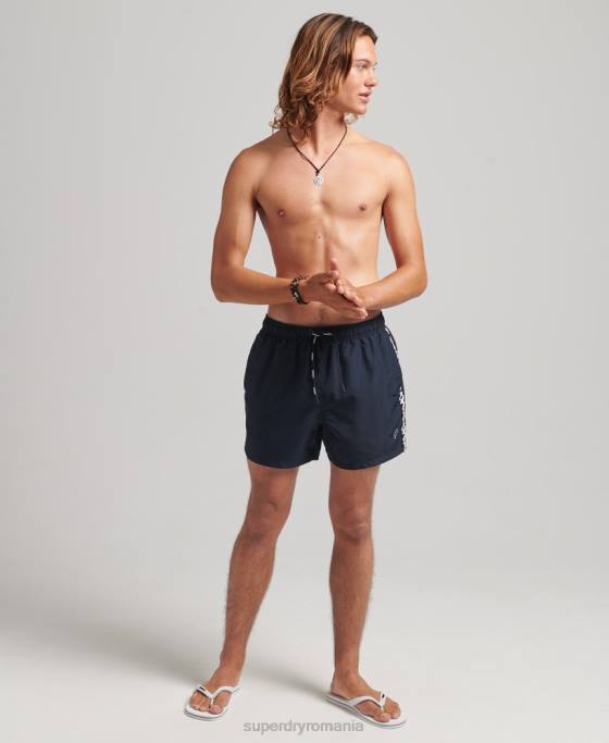 Superdry pantaloni scurți de baie reciclați cu bandă de 15 inch îmbrăcăminte marina bărbați JX0Z450