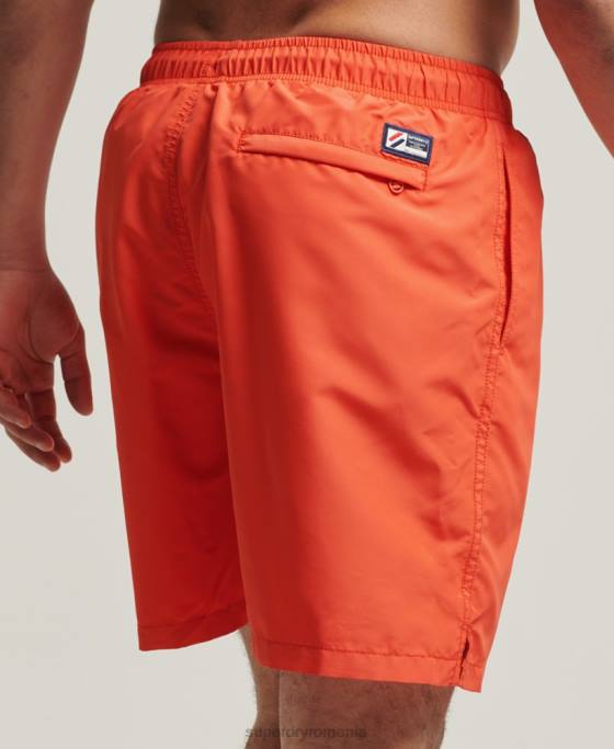 Superdry pantaloni scurți de baie reciclați de 19 inchi aplicați îmbrăcăminte portocale bărbați JX0Z430