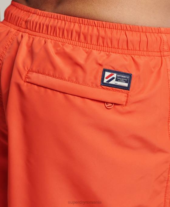 Superdry pantaloni scurți de baie reciclați de 19 inchi aplicați îmbrăcăminte portocale bărbați JX0Z430