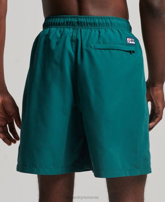 Superdry pantaloni scurți de baie reciclați de 19 inchi aplicați îmbrăcăminte verde bărbați JX0Z452