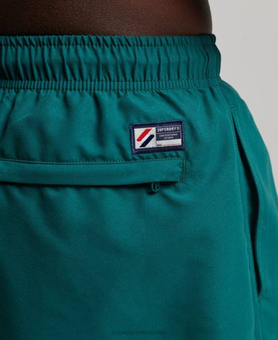 Superdry pantaloni scurți de baie reciclați de 19 inchi aplicați îmbrăcăminte verde bărbați JX0Z452