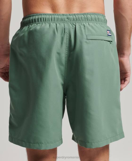 Superdry pantaloni scurți de baie reciclați de 19 inchi aplicați îmbrăcăminte verde bărbați JX0Z56