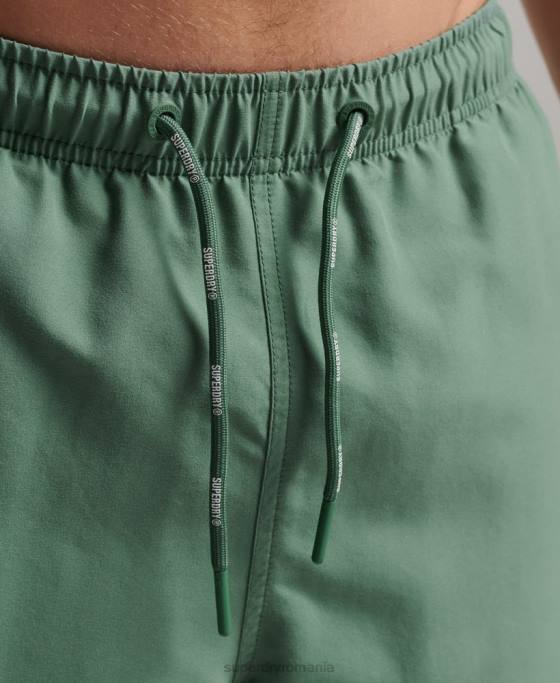 Superdry pantaloni scurți de baie reciclați de 19 inchi aplicați îmbrăcăminte verde bărbați JX0Z56