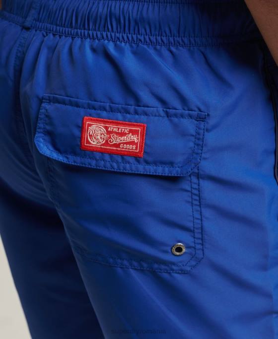 Superdry pantaloni scurți de baie reciclați de varsity vintage îmbrăcăminte albastru bărbați JX0Z426