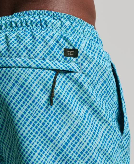 Superdry pantaloni scurți de baie reciclați studios îmbrăcăminte albastru deschis bărbați JX0Z443