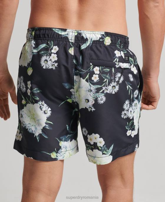 Superdry pantaloni scurți de baie reciclați studios îmbrăcăminte negru bărbați JX0Z423