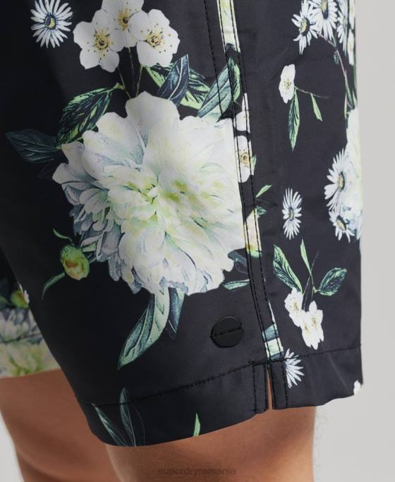 Superdry pantaloni scurți de baie reciclați studios îmbrăcăminte negru bărbați JX0Z423