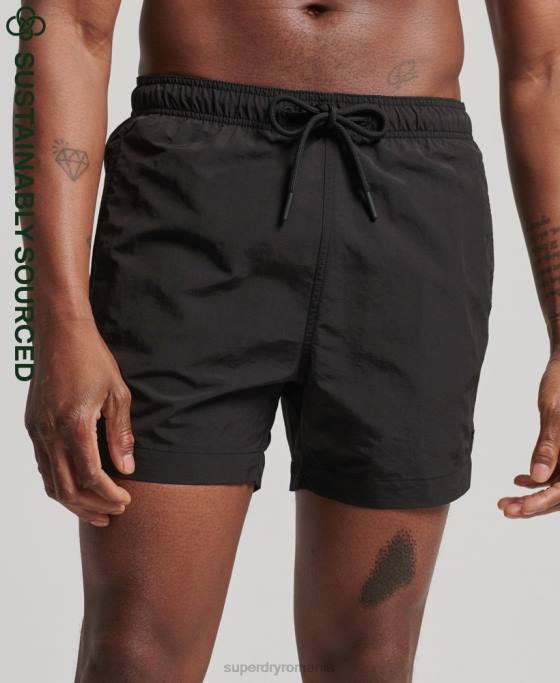 Superdry pantaloni scurți de baie reciclați studios îmbrăcăminte negru bărbați JX0Z440