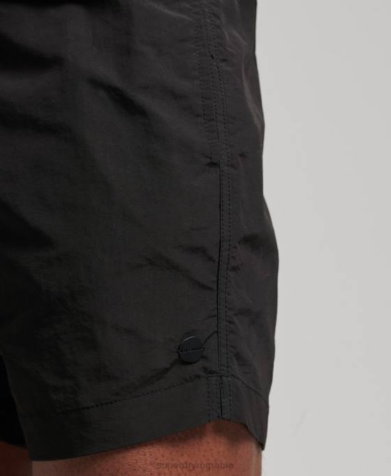 Superdry pantaloni scurți de baie reciclați studios îmbrăcăminte negru bărbați JX0Z440