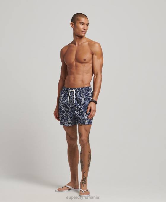 Superdry pantaloni scurți de baie reciclați îmbrăcăminte marina bărbați JX0Z408