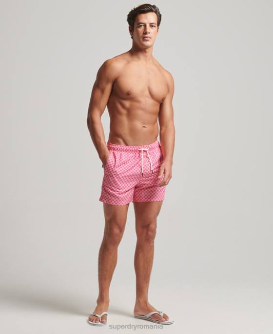 Superdry pantaloni scurți de baie reciclați îmbrăcăminte roz bărbați JX0Z388