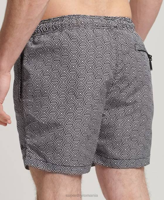 Superdry pantaloni scurți de baie studios îmbrăcăminte gri inchis bărbați JX0Z431