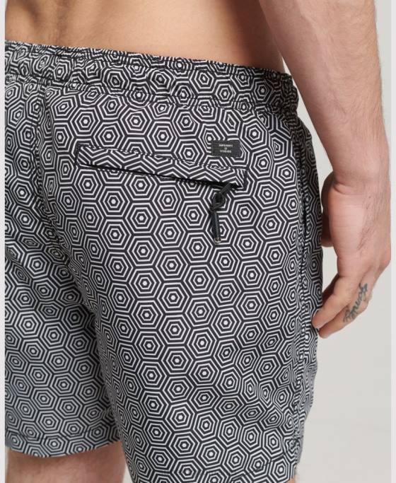 Superdry pantaloni scurți de baie studios îmbrăcăminte gri inchis bărbați JX0Z431