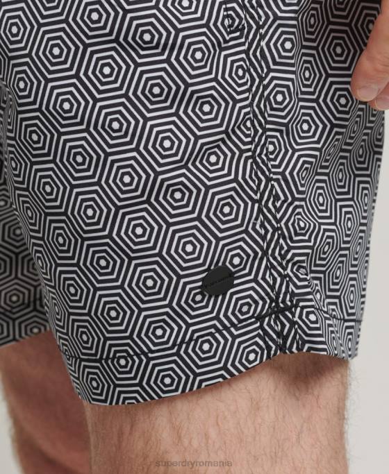 Superdry pantaloni scurți de baie studios îmbrăcăminte gri inchis bărbați JX0Z431