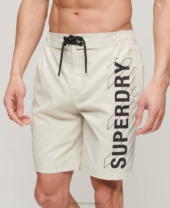 Superdry pantaloni scurți de bord reciclați îmbrăcăminte sport îmbrăcăminte bej bărbați JX0Z41