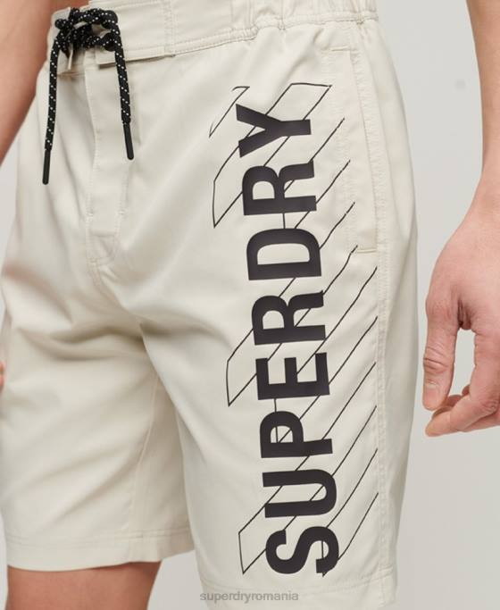Superdry pantaloni scurți de bord reciclați îmbrăcăminte sport îmbrăcăminte bej bărbați JX0Z41