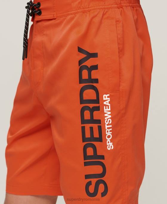Superdry pantaloni scurți de bord reciclați îmbrăcăminte sport îmbrăcăminte portocale bărbați JX0Z13