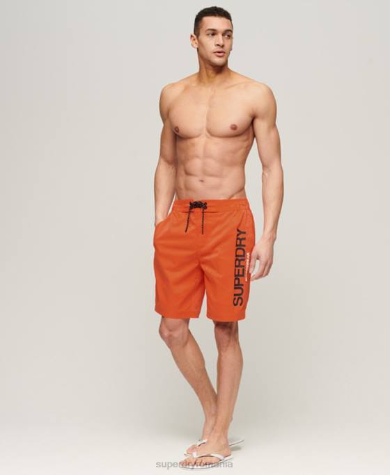 Superdry pantaloni scurți de bord reciclați îmbrăcăminte sport îmbrăcăminte portocale bărbați JX0Z13