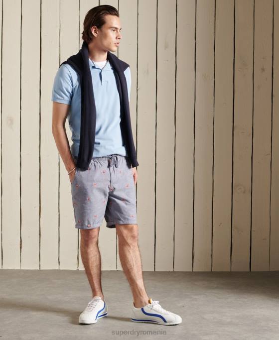 Superdry pantaloni scurți de broderie arși de soare îmbrăcăminte marina bărbați JX0Z368