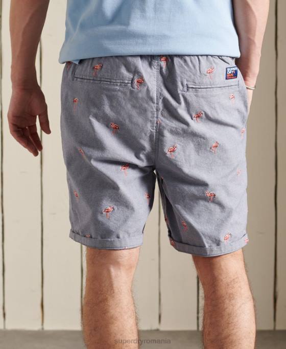 Superdry pantaloni scurți de broderie arși de soare îmbrăcăminte marina bărbați JX0Z368