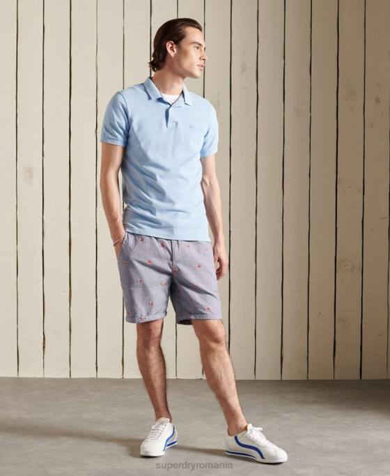 Superdry pantaloni scurți de broderie arși de soare îmbrăcăminte marina bărbați JX0Z368