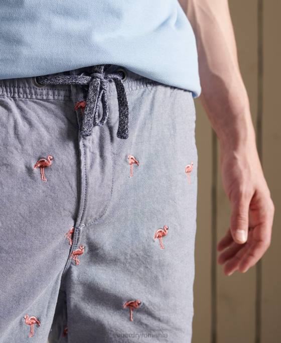 Superdry pantaloni scurți de broderie arși de soare îmbrăcăminte marina bărbați JX0Z368