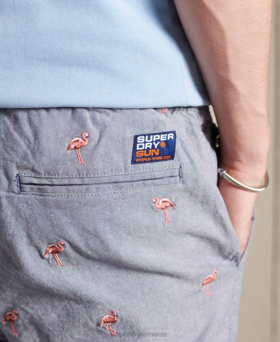 Superdry pantaloni scurți de broderie arși de soare îmbrăcăminte marina bărbați JX0Z368