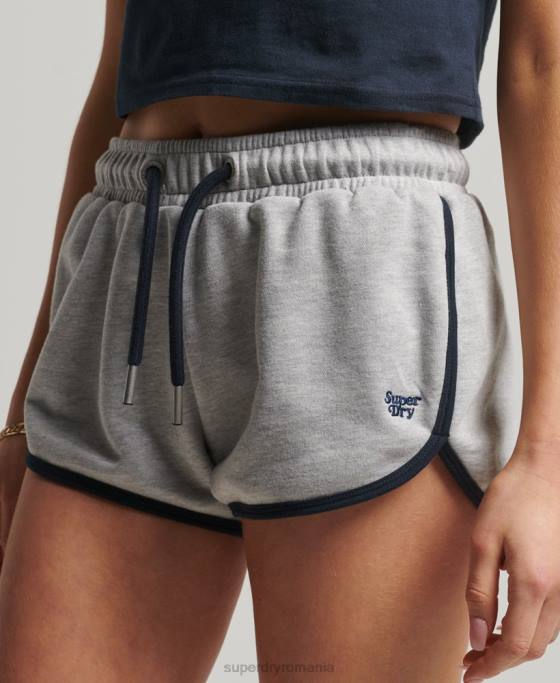 Superdry pantaloni scurți de curse din tricou vintage îmbrăcăminte gri inchis femei JX0Z3115