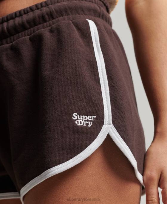 Superdry pantaloni scurți de curse din tricou vintage îmbrăcăminte maro femei JX0Z3111