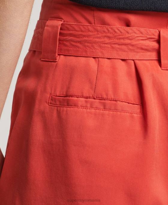 Superdry pantaloni scurți de hârtie îmbrăcăminte roșu femei JX0Z3138