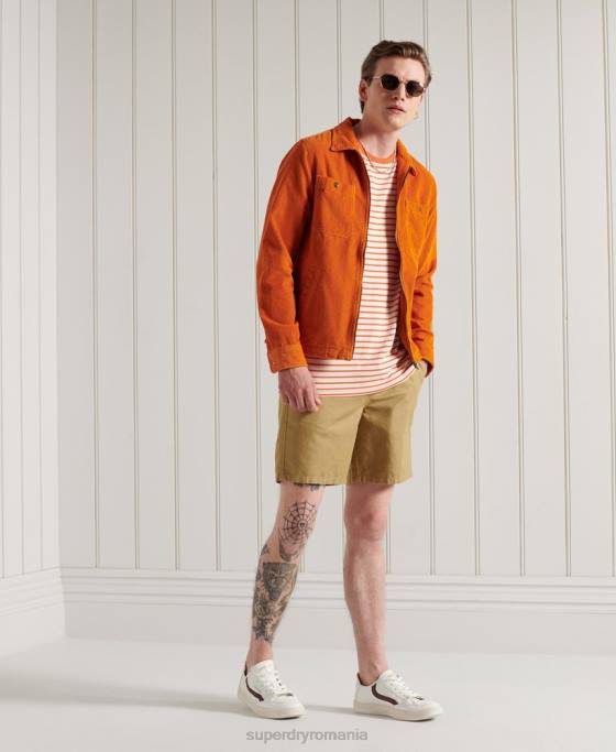 Superdry pantaloni scurți de plajă de in cali îmbrăcăminte bej bărbați JX0Z355