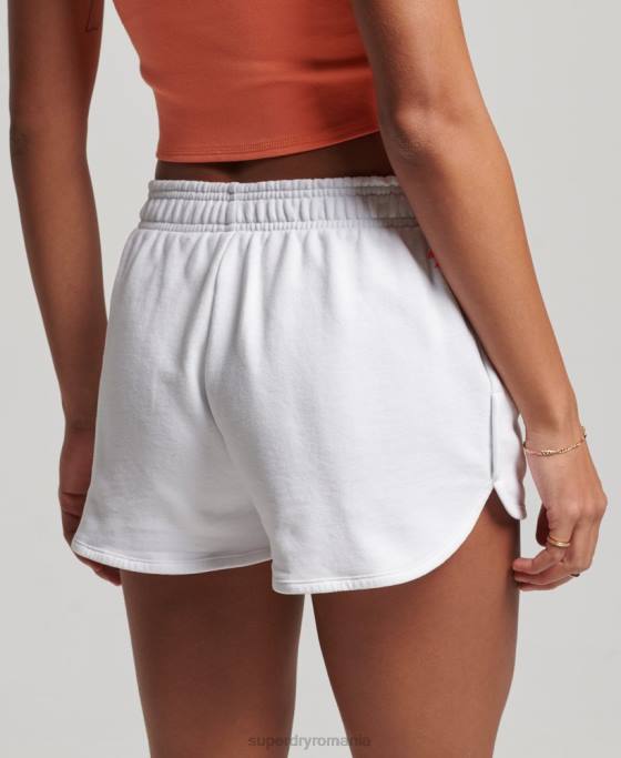 Superdry pantaloni scurți de transpirație sport de bază îmbrăcăminte alb femei JX0Z3141