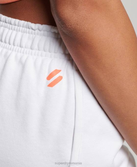 Superdry pantaloni scurți de transpirație sport de bază îmbrăcăminte alb femei JX0Z3141