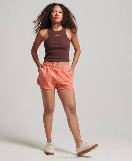 Superdry pantaloni scurți de transpirație sport de bază îmbrăcăminte coral femei JX0Z2268
