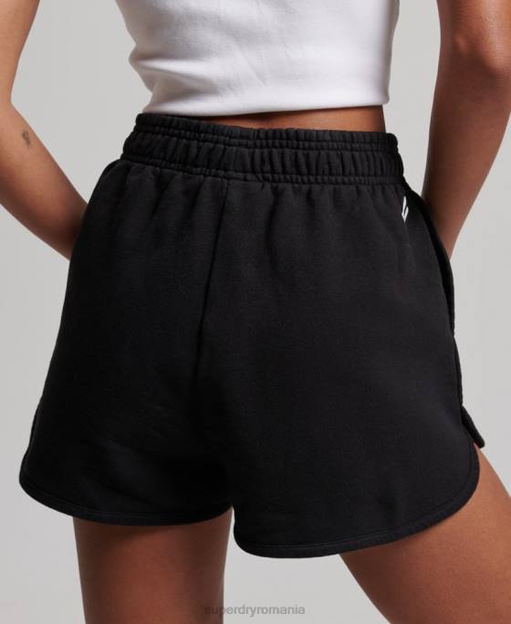 Superdry pantaloni scurți de transpirație sport de bază îmbrăcăminte negru femei JX0Z3149