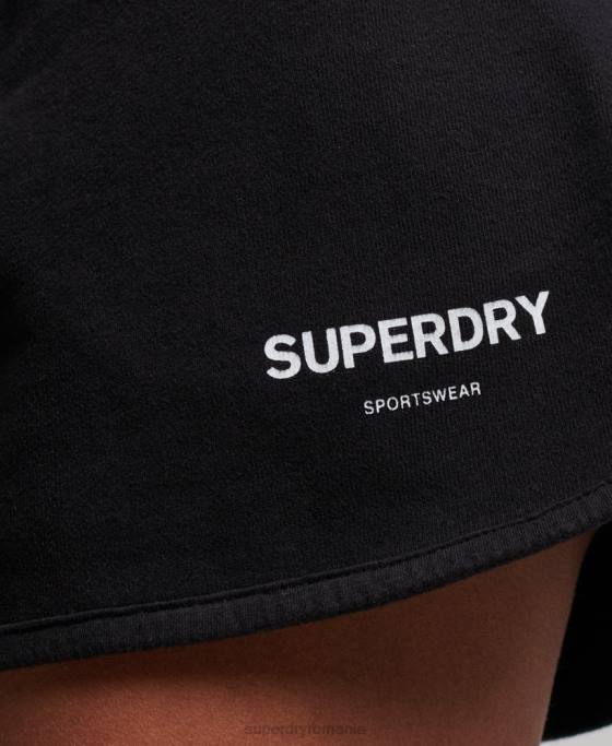 Superdry pantaloni scurți de transpirație sport de bază îmbrăcăminte negru femei JX0Z3149