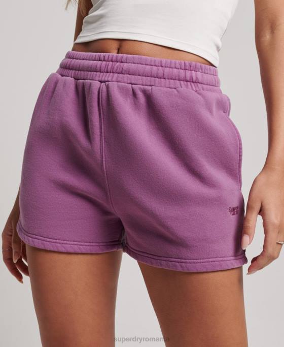Superdry pantaloni scurți de transpirație vintage îmbrăcăminte Violet femei JX0Z3128