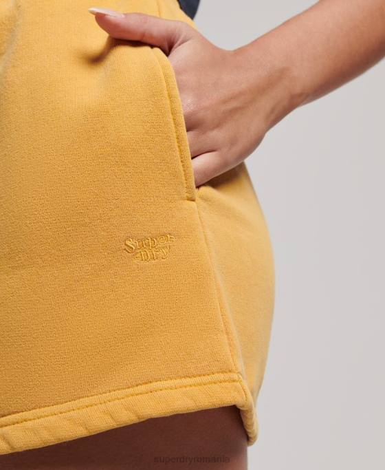 Superdry pantaloni scurți de transpirație vintage îmbrăcăminte aur femei JX0Z3129