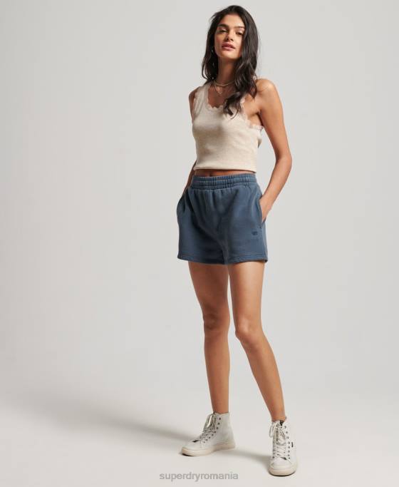 Superdry pantaloni scurți de transpirație vintage îmbrăcăminte marina femei JX0Z3122