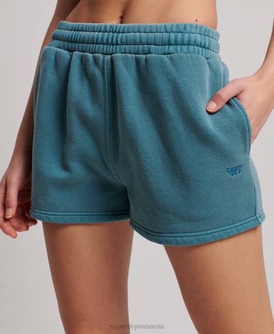 Superdry pantaloni scurți de transpirație vintage îmbrăcăminte turcoaz femei JX0Z3140
