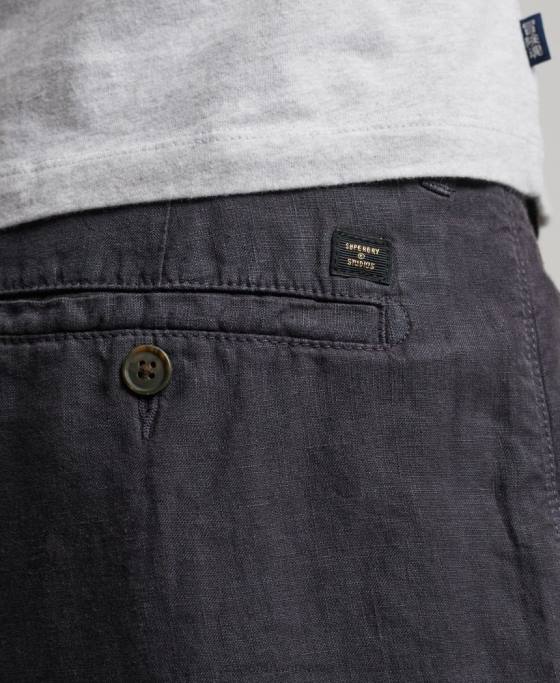 Superdry pantaloni scurți din in supravopsiți îmbrăcăminte marina bărbați JX0Z108