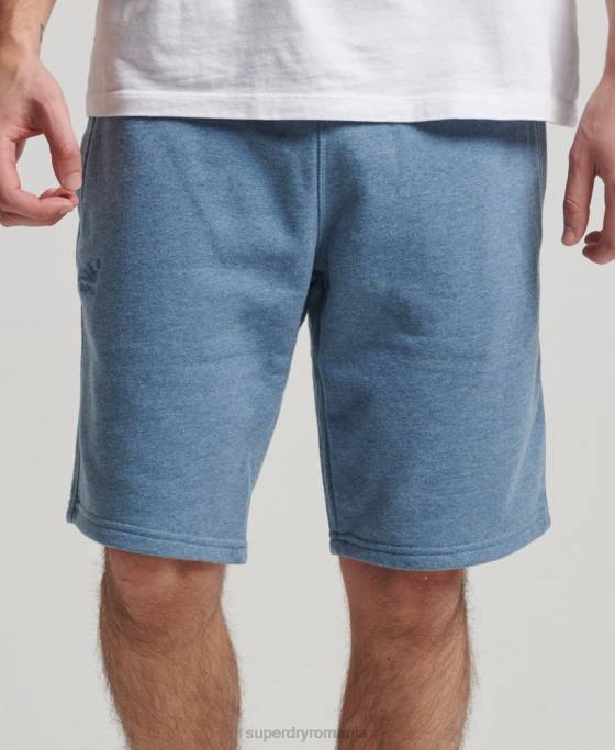 Superdry pantaloni scurți din jerseu brodat cu logo vintage îmbrăcăminte albastru deschis bărbați JX0Z320