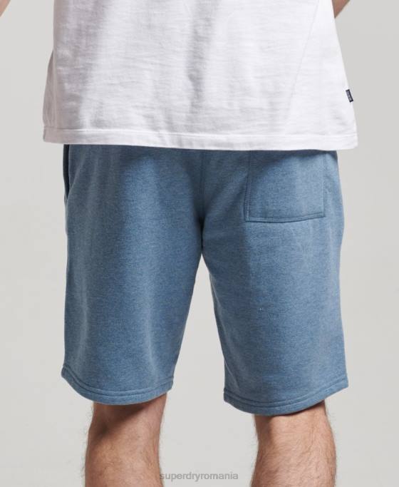 Superdry pantaloni scurți din jerseu brodat cu logo vintage îmbrăcăminte albastru deschis bărbați JX0Z320